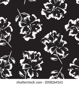 Rodamientos de pincel floral fondo de patrón sin fisuras para impresiones de moda, gráficos, fondos y artesanías