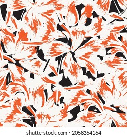 Floral brush strokes seamless pattern background for fashion prints, graphics, backgrounds and crafts
