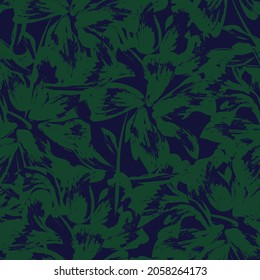 Rodamientos de pincel floral fondo de patrón sin fisuras para impresiones de moda, gráficos, fondos y artesanías