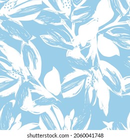 Floral brush strokes seamless pattern background for fashion prints, graphics, backgrounds and crafts