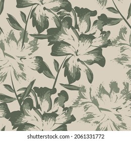 Floral brush strokes seamless pattern background for fashion prints, graphics, backgrounds and crafts