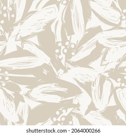 Rodamientos de pincel floral fondo de patrón sin fisuras para impresiones de moda, gráficos, fondos y artesanías