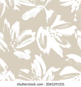 Floral brush strokes seamless pattern background for fashion prints, graphics, backgrounds and crafts