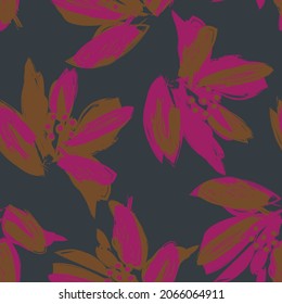 Floral brush strokes seamless pattern background for fashion prints, graphics, backgrounds and crafts