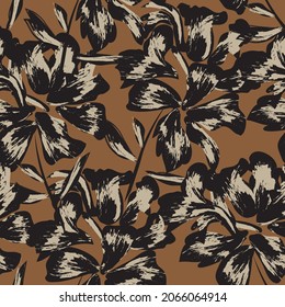 Floral brush strokes seamless pattern background for fashion prints, graphics, backgrounds and crafts