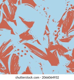 Floral brush strokes seamless pattern background for fashion prints, graphics, backgrounds and crafts