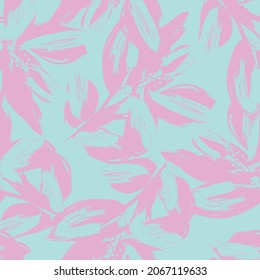 Rodamientos de pincel floral fondo de patrón sin fisuras para impresiones de moda, gráficos, fondos y artesanías