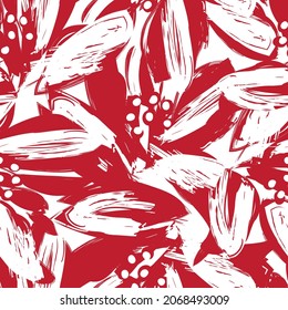 Floral brush strokes seamless pattern background for fashion prints, graphics, backgrounds and crafts