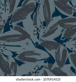 Floral brush strokes seamless pattern background for fashion prints, graphics, backgrounds and crafts