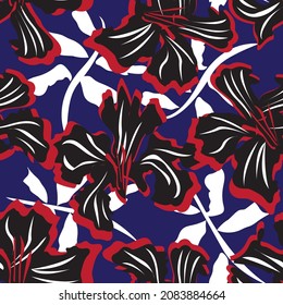 Floral brush strokes seamless pattern background for fashion prints, graphics, backgrounds and crafts