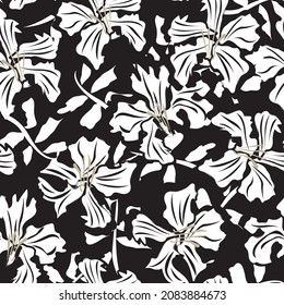 Floral brush strokes seamless pattern background for fashion prints, graphics, backgrounds and crafts