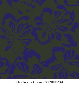 Floral brush strokes seamless pattern background for fashion prints, graphics, backgrounds and crafts