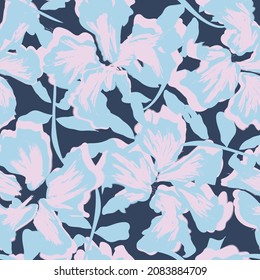 Floral brush strokes seamless pattern background for fashion prints, graphics, backgrounds and crafts