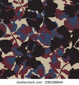 Floral brush strokes seamless pattern background for fashion prints, graphics, backgrounds and crafts