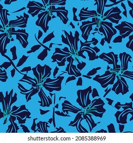 Floral brush strokes seamless pattern background for fashion prints, graphics, backgrounds and crafts