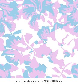 Floral brush strokes seamless pattern background for fashion prints, graphics, backgrounds and crafts