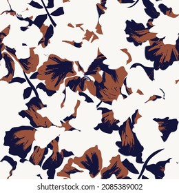 Rodamientos de pincel floral fondo de patrón sin fisuras para impresiones de moda, gráficos, fondos y artesanías