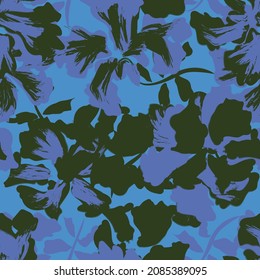 Floral brush strokes seamless pattern background for fashion prints, graphics, backgrounds and crafts