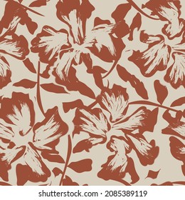 Floral brush strokes seamless pattern background for fashion prints, graphics, backgrounds and crafts