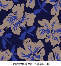 Florale Pinselstriche nahtlose Muster-Hintergrund für Modedrucke, Grafiken, Hintergründe und Kunsthandwerk