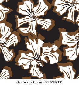 Floral brush strokes seamless pattern background for fashion prints, graphics, backgrounds and crafts