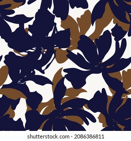 Rodamientos de pincel floral fondo de patrón sin fisuras para impresiones de moda, gráficos, fondos y artesanías