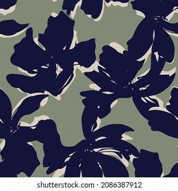 Floral brush strokes seamless pattern background for fashion prints, graphics, backgrounds and crafts