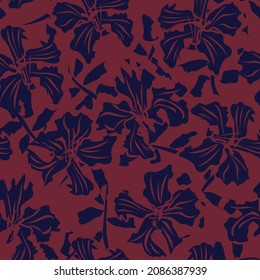 Floral brush strokes seamless pattern background for fashion prints, graphics, backgrounds and crafts