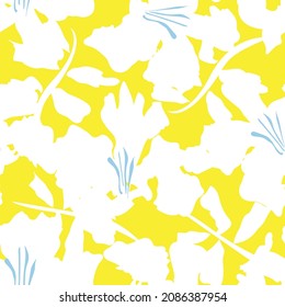 Rodamientos de pincel floral fondo de patrón sin fisuras para impresiones de moda, gráficos, fondos y artesanías