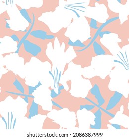 Floral brush strokes seamless pattern background for fashion prints, graphics, backgrounds and crafts
