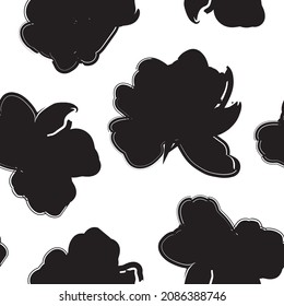 Floral brush strokes seamless pattern background for fashion prints, graphics, backgrounds and crafts