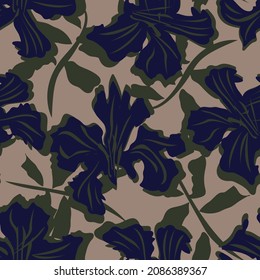 Floral brush strokes seamless pattern background for fashion prints, graphics, backgrounds and crafts