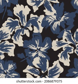 Floral brush strokes seamless pattern background for fashion prints, graphics, backgrounds and crafts