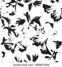 Floral brush strokes seamless pattern background for fashion prints, graphics, backgrounds and crafts