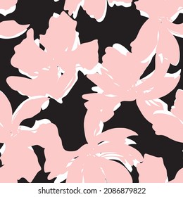 Floral brush strokes seamless pattern background for fashion prints, graphics, backgrounds and crafts