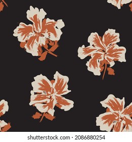 Rodamientos de pincel floral fondo de patrón sin fisuras para impresiones de moda, gráficos, fondos y artesanías