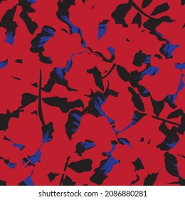 Florale Pinselstriche nahtlose Muster-Hintergrund für Modedrucke, Grafiken, Hintergründe und Kunsthandwerk