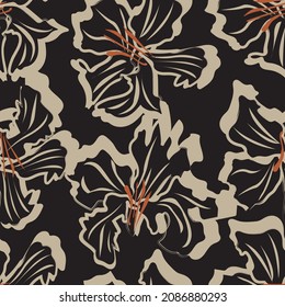 Floral brush strokes seamless pattern background for fashion prints, graphics, backgrounds and crafts