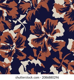 Rodamientos de pincel floral fondo de patrón sin fisuras para impresiones de moda, gráficos, fondos y artesanías