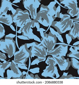 Floral brush strokes seamless pattern background for fashion prints, graphics, backgrounds and crafts