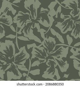 Floral brush strokes seamless pattern background for fashion prints, graphics, backgrounds and crafts