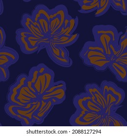 Florale Pinselstriche nahtlose Muster-Hintergrund für Modedrucke, Grafiken, Hintergründe und Kunsthandwerk