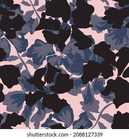 Rodamientos de pincel floral fondo de patrón sin fisuras para impresiones de moda, gráficos, fondos y artesanías