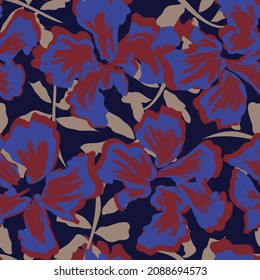 Floral brush strokes seamless pattern background for fashion prints, graphics, backgrounds and crafts