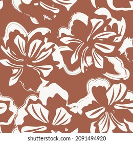 Rodamientos de pincel floral fondo de patrón sin fisuras para impresiones de moda, gráficos, fondos y artesanías