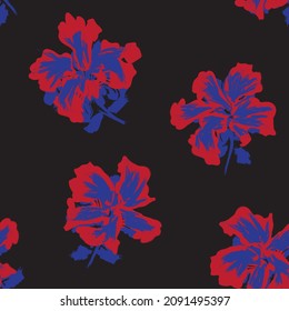 Floral brush strokes seamless pattern background for fashion prints, graphics, backgrounds and crafts