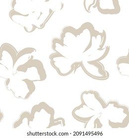 Rodamientos de pincel floral fondo de patrón sin fisuras para impresiones de moda, gráficos, fondos y artesanías
