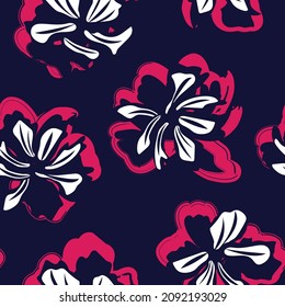Floral brush strokes seamless pattern background for fashion prints, graphics, backgrounds and crafts