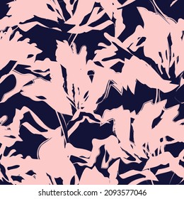 Floral brush strokes seamless pattern background for fashion prints, graphics, backgrounds and crafts