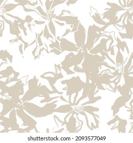 Floral brush strokes seamless pattern background for fashion prints, graphics, backgrounds and crafts